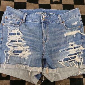 American Eagle Outfitters Distressed Blue Jean Shorts Size 16
